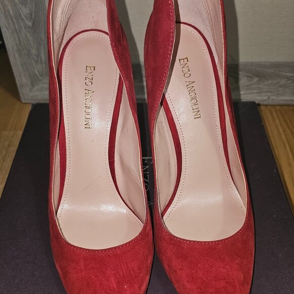 Red Suede Pumps - Picture 1 of 4